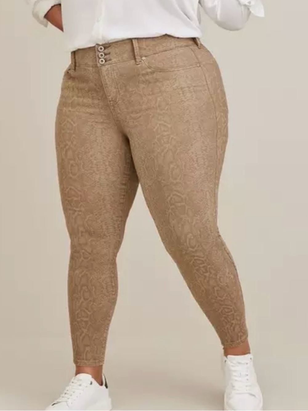 EUC Torrid Tan Snake Print Jegging Skinny High-Rise Jean Size 20 regular